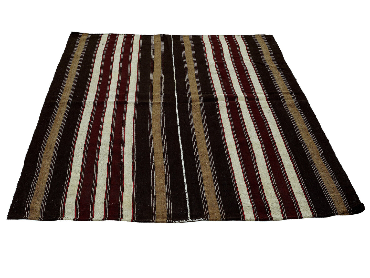 Turkish Vintage Kilim Rug, Handmade Antique Kilim Rug, Area Striped Kilim Rug, Living Room Rug, Kilim Rug 5x7, Goat Hair Rug, 12810