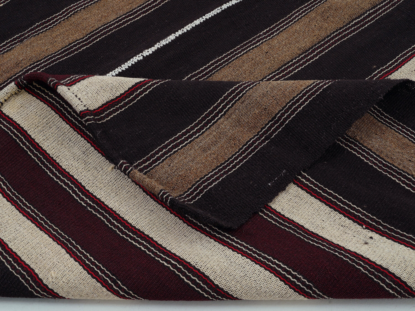 Turkish Vintage Kilim Rug, Handmade Antique Kilim Rug, Area Striped Kilim Rug, Living Room Rug, Kilim Rug 5x7, Goat Hair Rug, 12810