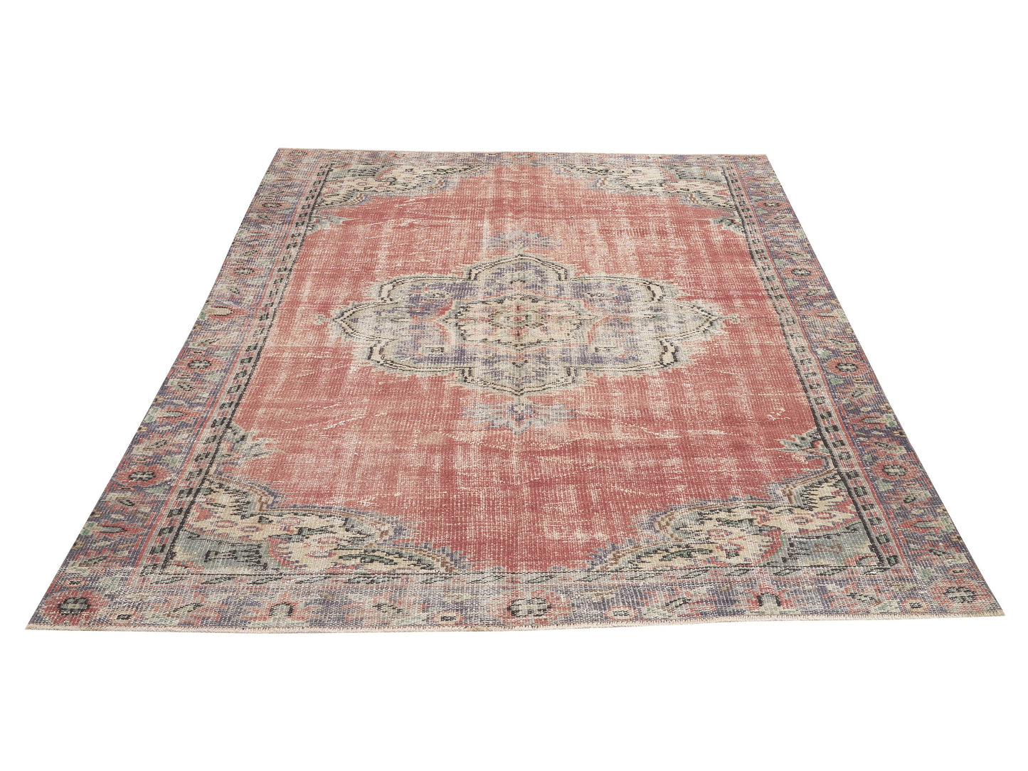 Vintage Handmade Area Rug, Turkish Oushak Antique Rug, Neutral Faded Rug, Living Room Rug, Turkey Rug, Bohemian Rug, Rug 6x8, 12115