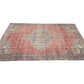 Vintage Handmade Area Rug, Turkish Oushak Antique Rug, Neutral Faded Rug, Living Room Rug, Turkey Rug, Bohemian Rug, Rug 6x8, 12115