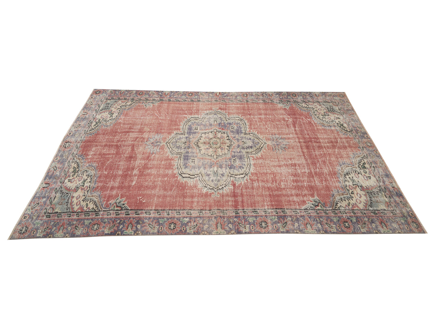 Vintage Handmade Area Rug, Turkish Oushak Antique Rug, Neutral Faded Rug, Living Room Rug, Turkey Rug, Bohemian Rug, Rug 6x8, 12115