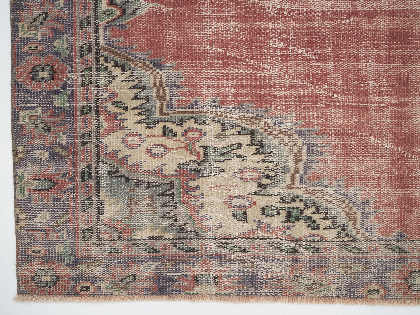 Vintage Handmade Area Rug, Turkish Oushak Antique Rug, Neutral Faded Rug, Living Room Rug, Turkey Rug, Bohemian Rug, Rug 6x8, 12115