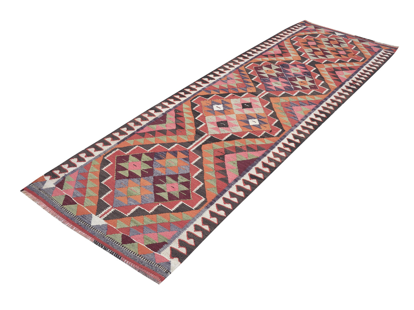 Vintage Runner, Ouhsak Runner, Handmade Runner Rug, Turkish Runner, Entryway Rug, Anatolia Rug, Kilim Runner Rug, Runner Rug 3x11, 11284