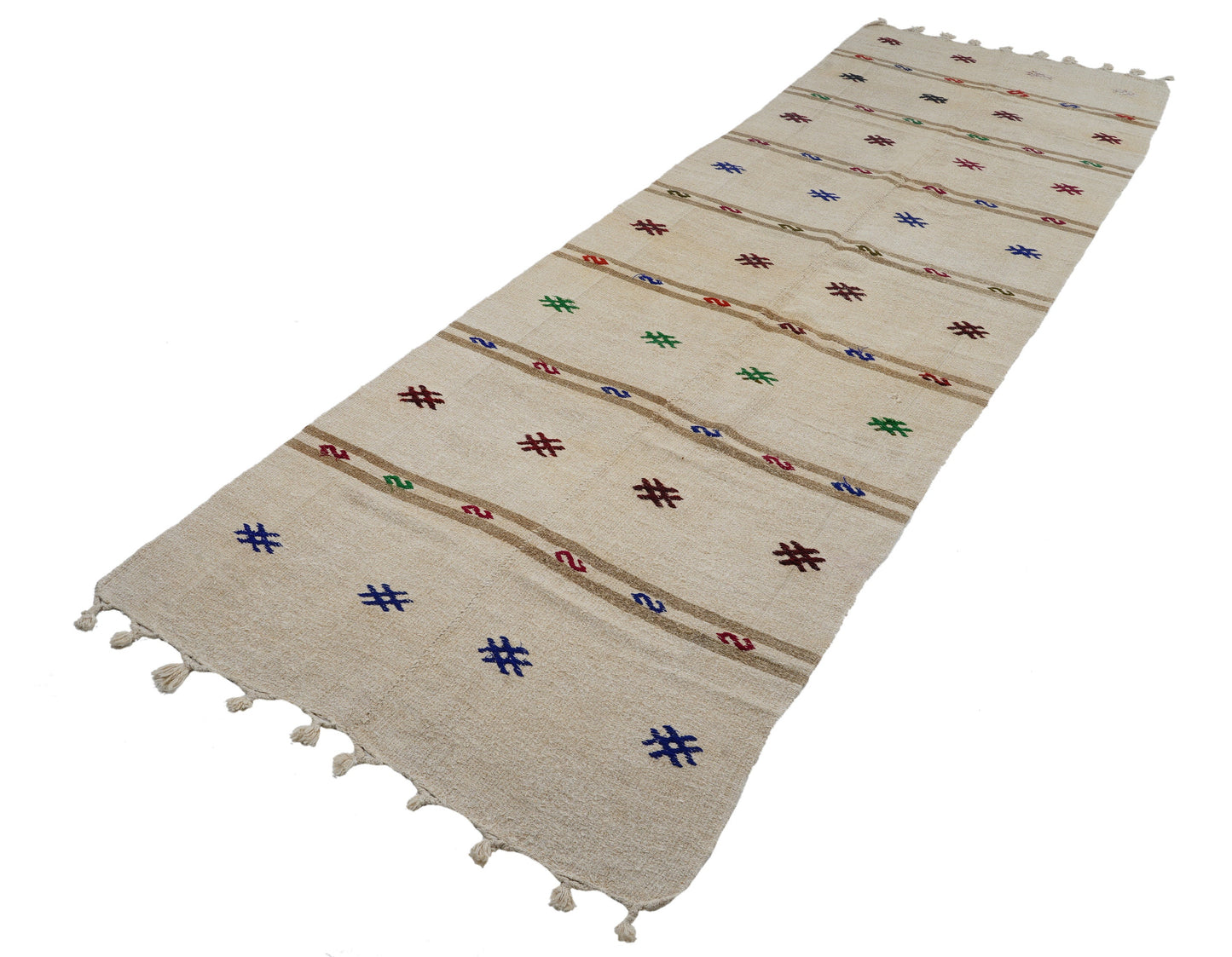 Runner Rug 4x13, Handmade Runner Rug, Vintage Runner, Turkish Runner, Kitchen Runner, Scandinavian Rug, Neutral Rug, Rug Runner, 12884