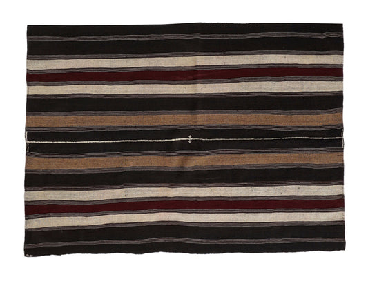 Turkish Vintage Kilim Rug, Handmade Antique Kilim Rug, Area Striped Kilim Rug, Farmhouse Decor, Living Room Rug, Kilim Rug 5x7, 12827