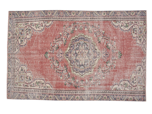 Turkish Vintage Rug, Oushak Handmade Rug, Area Eclectic Rug, Anatolia Rug, Bohemian Rug, Living Room Rug, Turkish Carpet, Rug 5x8, 12038