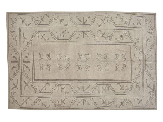 Turkish Handmade Rug, Vintage Oushak Rug, Area Antique Rug, Neutral Floor Rug, Scandinavian Rug, Turkey Rug, Living Room Rug, Rug 5x8, 12594