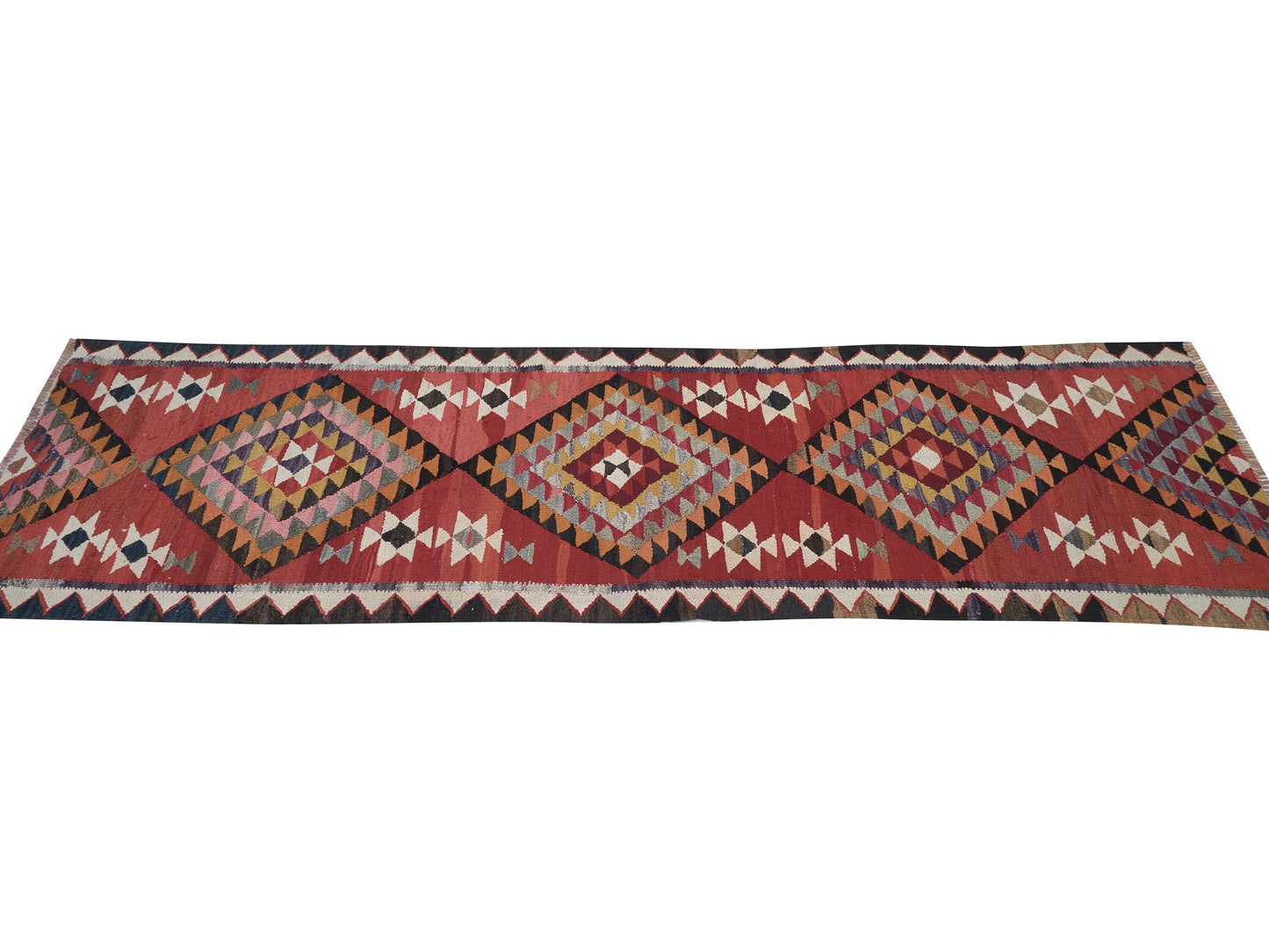 Vintage Handmade Runner Rug, Turkish Antique Runner Rug, Oushak Faded Runner Rug, Kilim Runner Rug, Rug Runner 3x9, Anatolia Rug, 11373