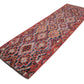 Turkish Kilim Runner Rug, Oushak Handmade Runner Rug, Vintage Antique Runner Rug, Rug Runner 3x11, Anatolia Rug, Bohemian Rug, 11381