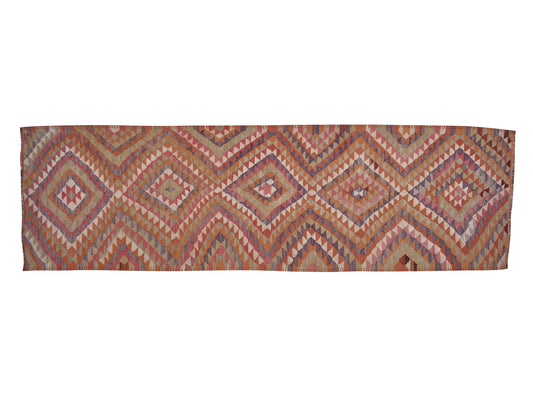 Vintage Runner, Oushak Runner, Turkish Runner, Handmade Runner Rug, Hallway Runner, Bohemian Rug, Anatolia Rug, Rug Runner 3x11, 11351