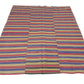 Turkish Vintage Kilim Rug, Handmade Striped Kilim Rug, Area Faded Kilim Rug, Kilim Rug 7x9, Office Rug, Bohemian Rug, Rug Kilim, 12886