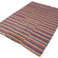 Turkish Vintage Kilim Rug, Handmade Striped Kilim Rug, Area Faded Kilim Rug, Kilim Rug 7x9, Office Rug, Bohemian Rug, Rug Kilim, 12886