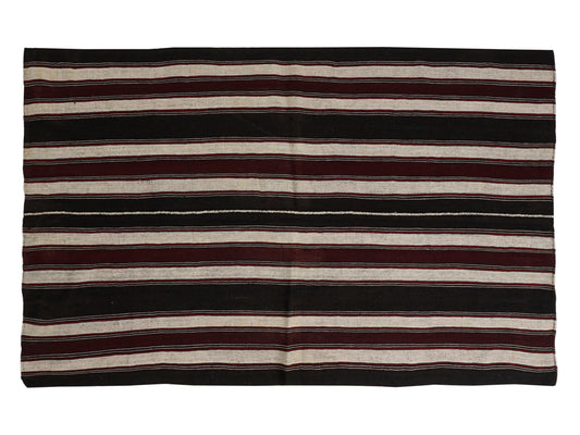 Rug Kilim 5x8, Turkish Handmade Kilim Rug, Vintage Antique Kilim Rug, Living Room Rug, Area Striped Kilim Rug, Goat Hair Rug, 12808