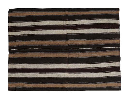 Turkish Vintage Kilim Rug, Handmade Antique Kilim Rug, Area Striped Kilim Rug, Office Rug, Farmhouse Decor, Kilim Rug 5x7, Wool Rug, 12813