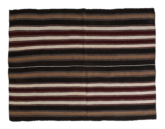 Vintage Handmade Kilim Rug, Turkish Striped Kilim Rug, Area Antique Kilim Rug, Living Room Rug, Farmhouse Decor, Kilim Rug 6x7, 12817