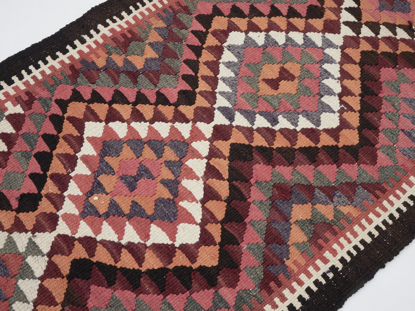 Runner Rug 3x12, Oushak Handmade Runner Rug, Vintage Faded Rug, Turkish Kilim Runner Rug, Rug Runner, Bohemian Rug, Anatolia Rug, 11391
