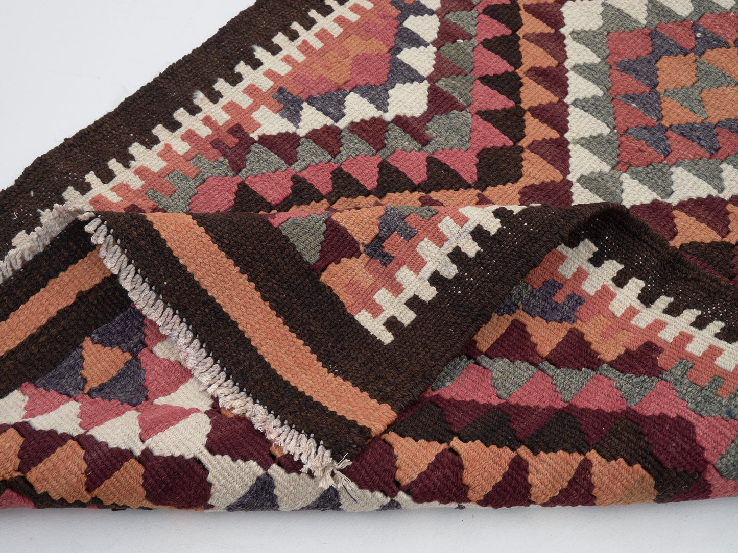 Runner Rug 3x12, Oushak Handmade Runner Rug, Vintage Faded Rug, Turkish Kilim Runner Rug, Rug Runner, Bohemian Rug, Anatolia Rug, 11391