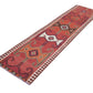 Turkish Kilim Runner Rug, Vintage Handmade Runner Rug, Oushak Eclectic Runner Rug, Anatolia Rug, Bohemian Rug, Runner Rug 3x11, 11322