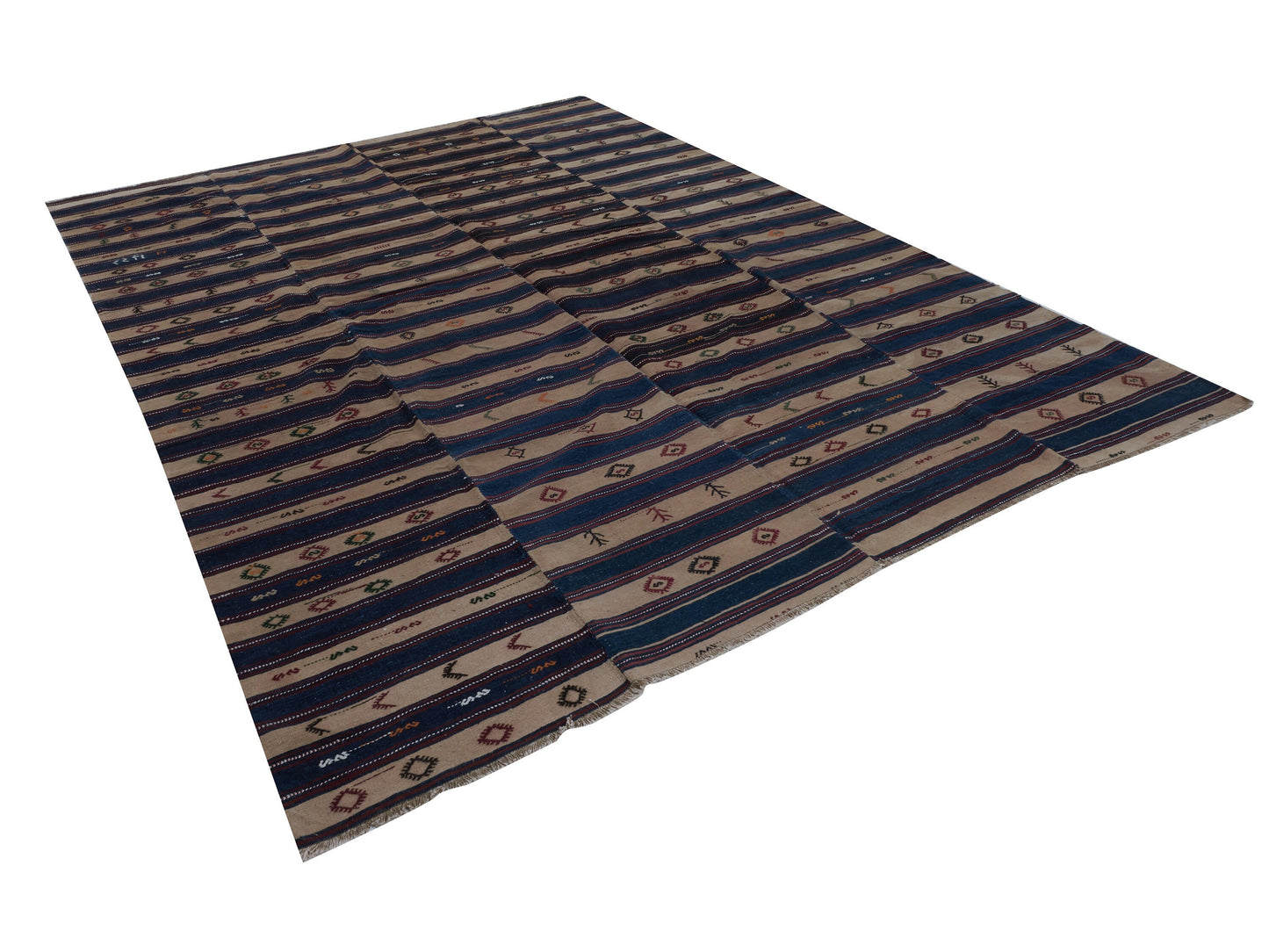 Handmade Kilim Rug, Turkish Antique Kilim Rug, Vintage Faded Kilim Rug, Area Flat Weave Kilim Rug, Anatolia Rug, Kilim Rug 10x13, 11163