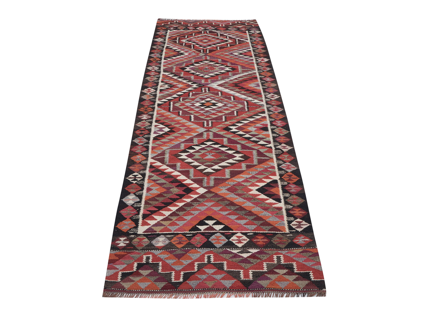 Turkish Runner, Vintage Runner, Oushak Runner, Kitchen Runner, Handmade Runner Rug, Runner Rug 4x12, Anatolia Rug, Kilim Runner Rug, 11309