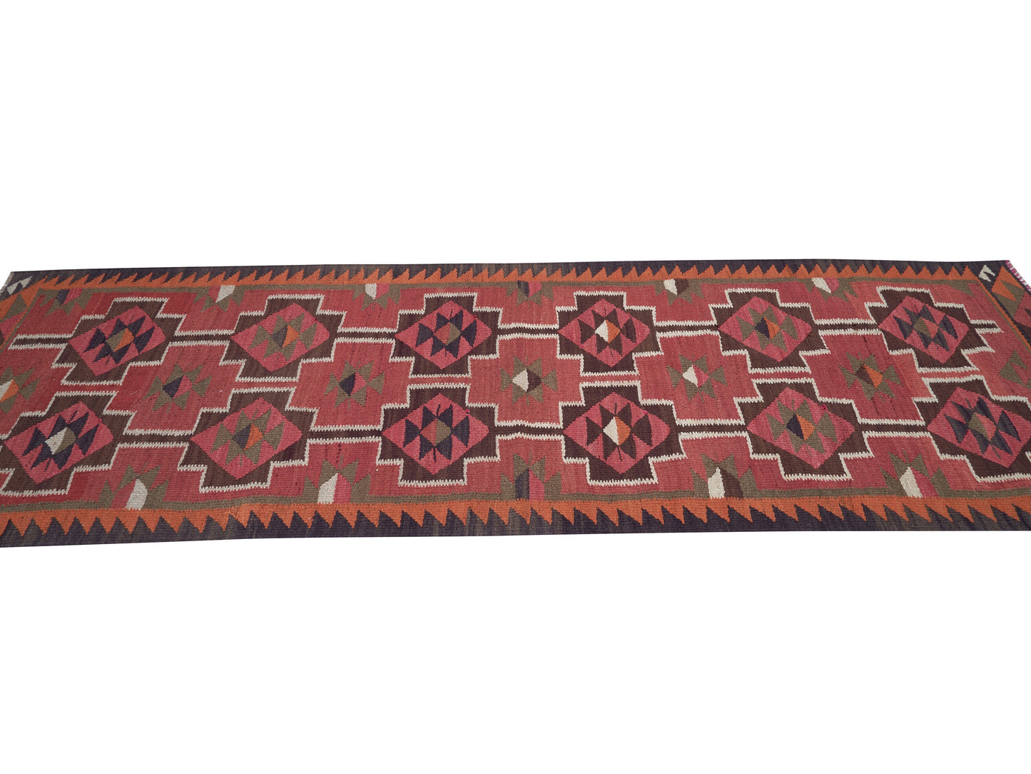 Turkish Kilim Runner Rug, Vintage Oushak Runner Rug, Handmade Eclectic Runner Rug, Anatolia Rug, Kilim Runner Rug, Runner Rug 3x10, 11303