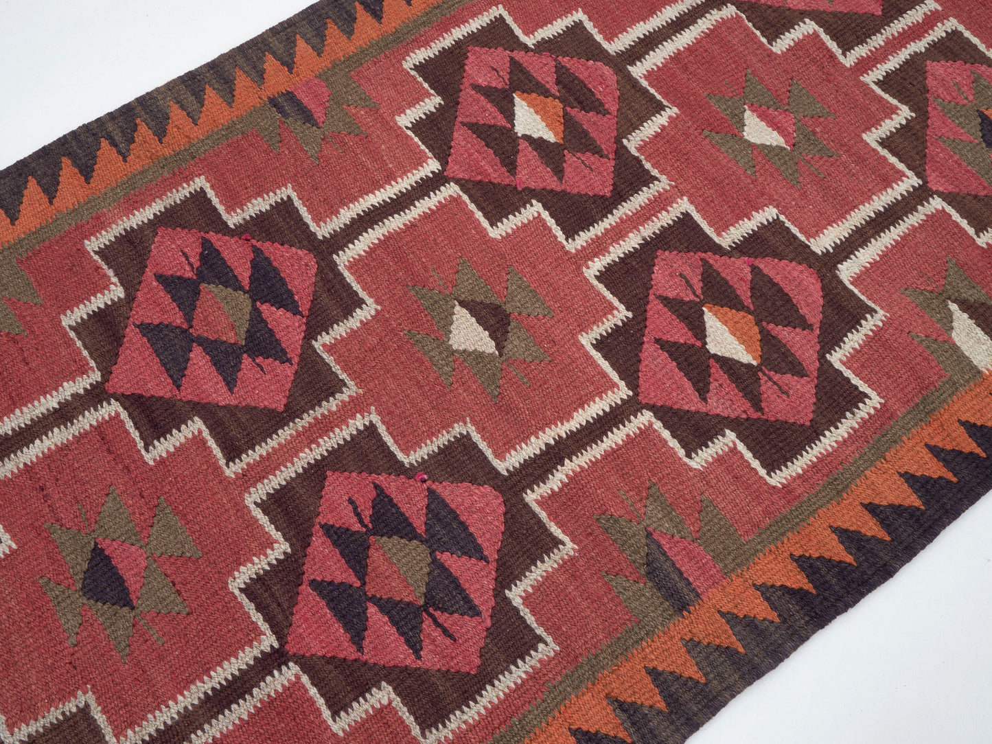 Turkish Kilim Runner Rug, Vintage Oushak Runner Rug, Handmade Eclectic Runner Rug, Anatolia Rug, Kilim Runner Rug, Runner Rug 3x10, 11303
