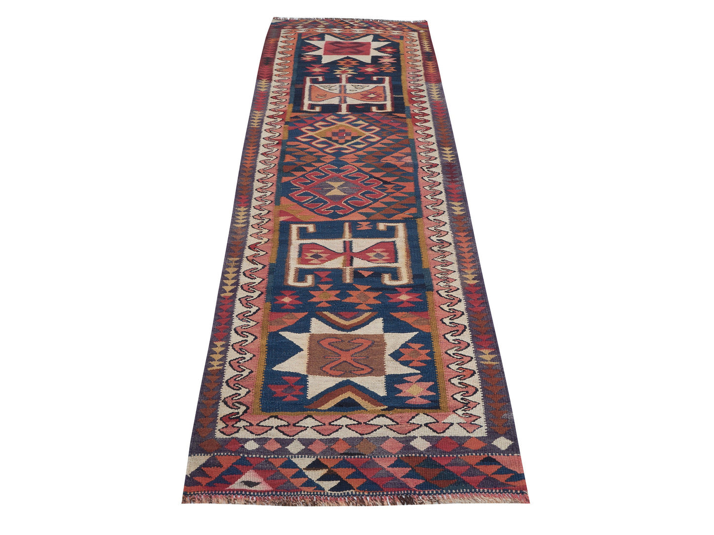 Turkish Handmade Runner Rug, Vintage Antique Runner Rug, Oushak Eclectic Runner Rug, Rug Runner 3X10, Anatolia Rug, Kilim Runner, 11312