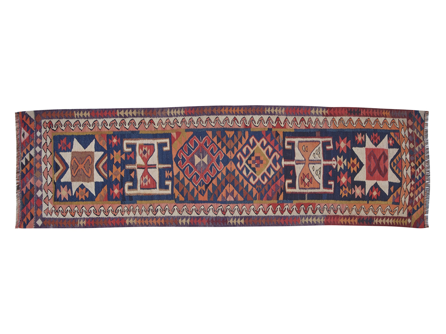 Turkish Handmade Runner Rug, Vintage Antique Runner Rug, Oushak Eclectic Runner Rug, Rug Runner 3X10, Anatolia Rug, Kilim Runner, 11312