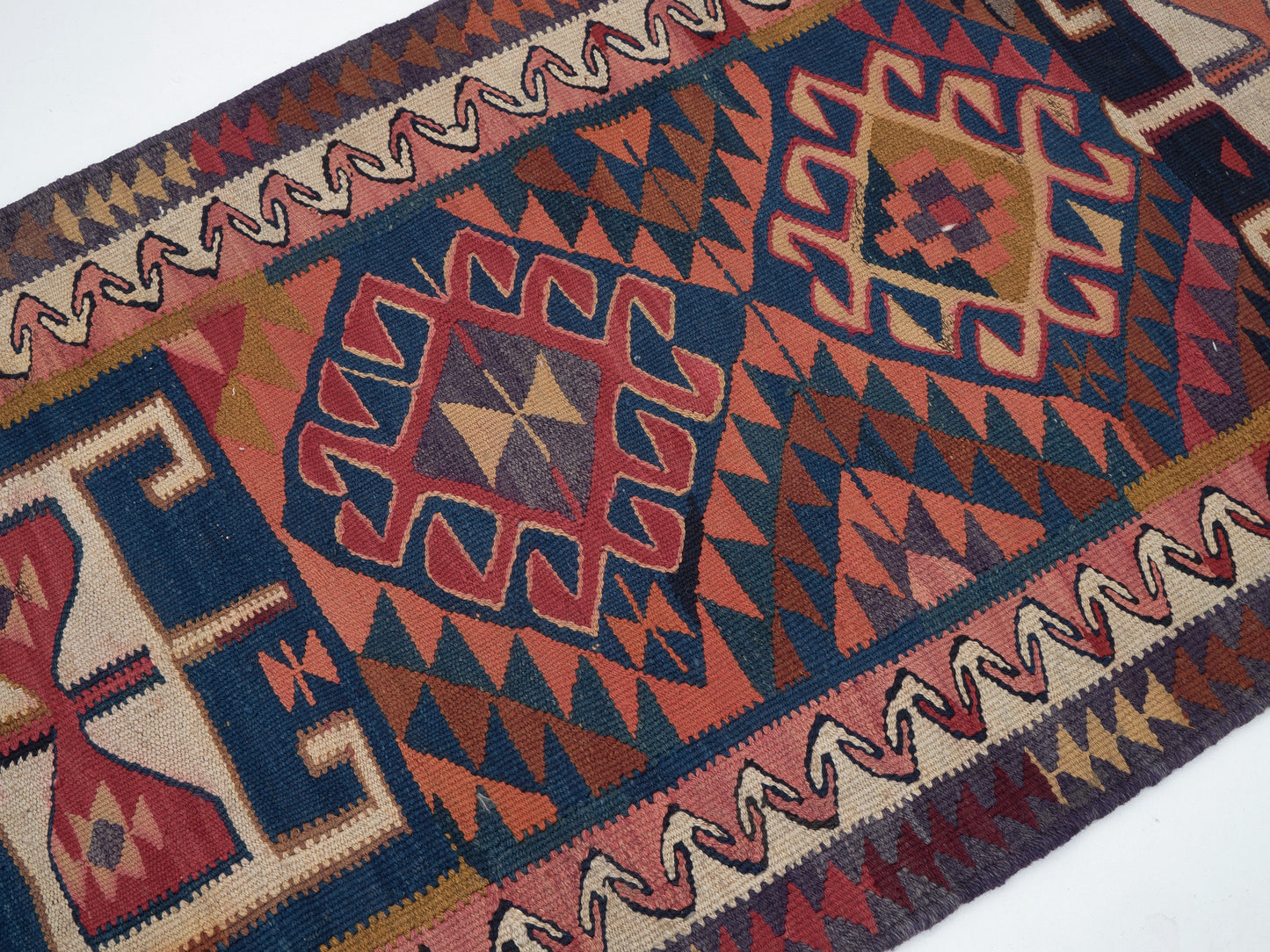 Turkish Handmade Runner Rug, Vintage Antique Runner Rug, Oushak Eclectic Runner Rug, Rug Runner 3X10, Anatolia Rug, Kilim Runner, 11312