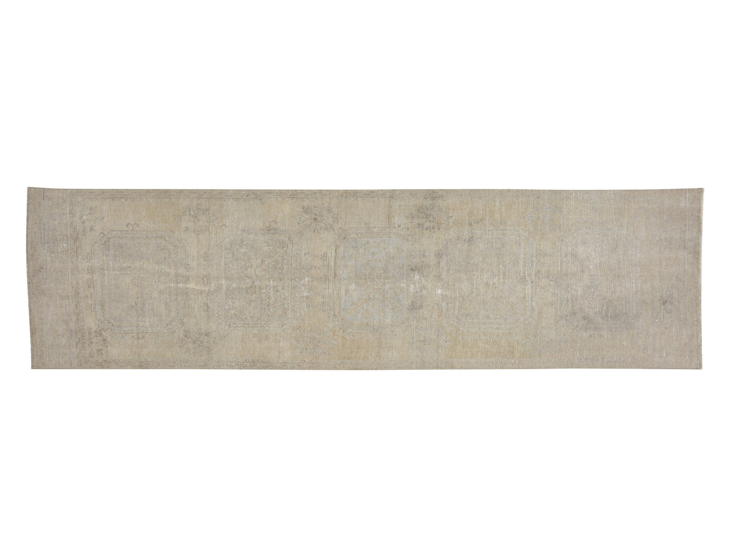 Vintage Runner, Oushak Runner, Turkish Runner, Handmade Runner Rug, Floor Runner Rug, Carpet Runner, Rug Runner 3x11, Beige Rug, 12336