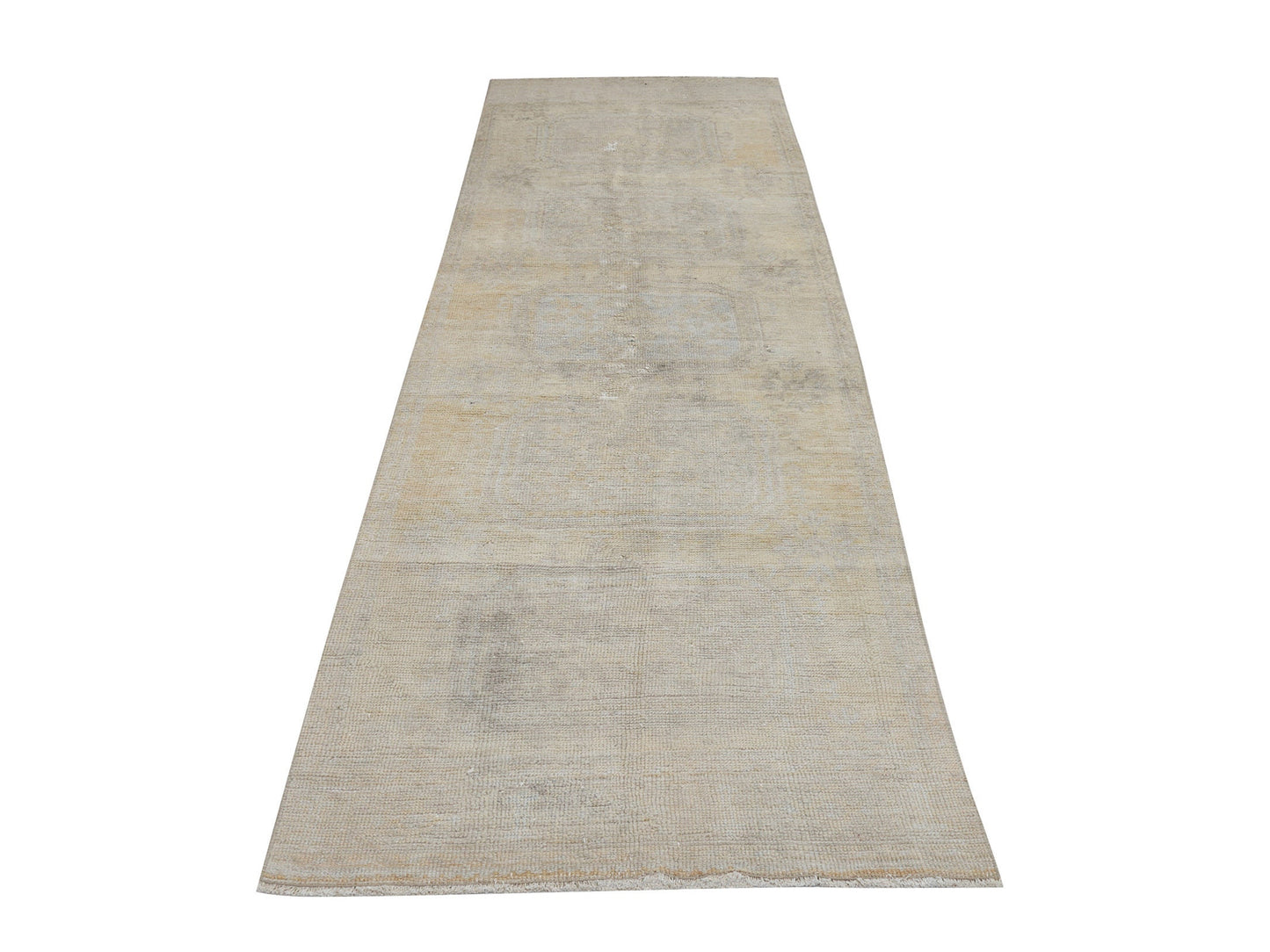 Vintage Runner, Oushak Runner, Turkish Runner, Handmade Runner Rug, Floor Runner Rug, Carpet Runner, Rug Runner 3x11, Beige Rug, 12336