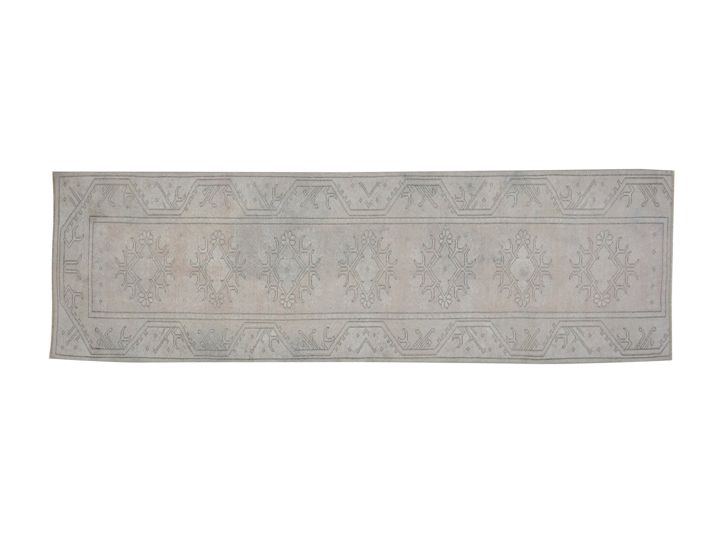 Runner Rug 3x8, Vintage Oushak Antique Runner Rug, Turkish Handmade Runner Rug, Long Narrow Runner Rug, Hallway Runner, Carpet Runner, 12349