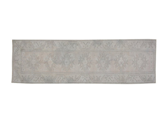 Runner Rug 3x8, Vintage Oushak Antique Runner Rug, Turkish Handmade Runner Rug, Long Narrow Runner Rug, Hallway Runner, Carpet Runner, 12349