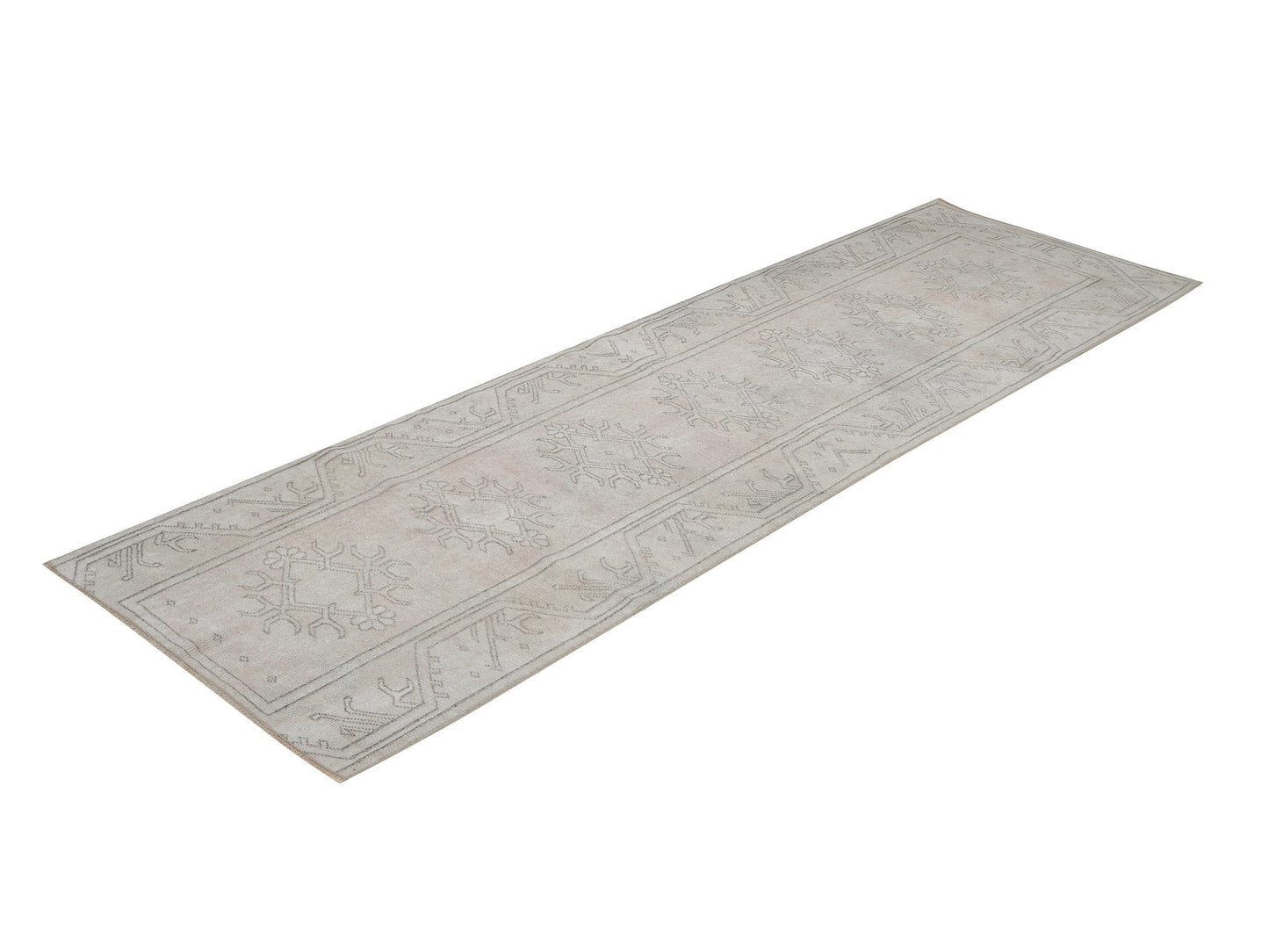 Runner Rug 3x8, Vintage Oushak Antique Runner Rug, Turkish Handmade Runner Rug, Long Narrow Runner Rug, Hallway Runner, Carpet Runner, 12349