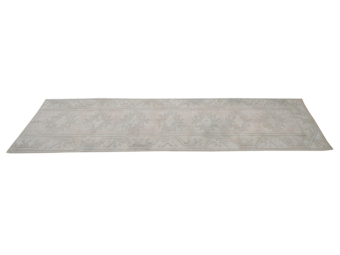 Runner Rug 3x8, Vintage Oushak Antique Runner Rug, Turkish Handmade Runner Rug, Long Narrow Runner Rug, Hallway Runner, Carpet Runner, 12349