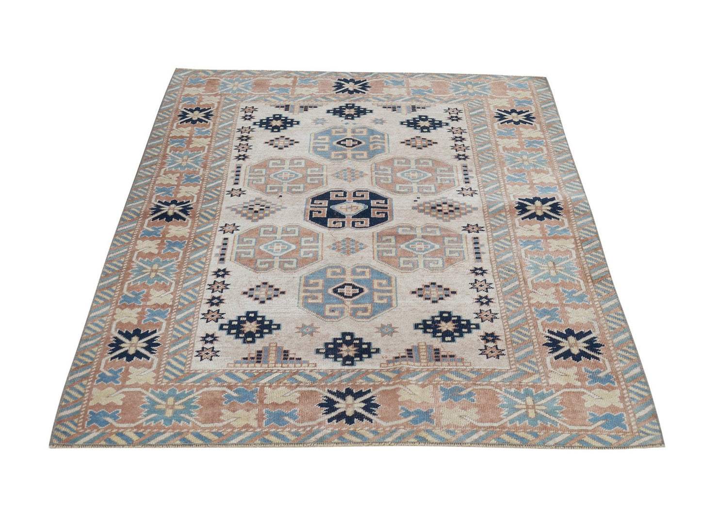 Handmade Area Rug, Turkish Vintage Rug, Oushak Eclectic Rug, Anatolia Rug, Turkey Rug, Vintage Carpet, Living Room Rug, Rug 4x5, 12424