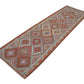 Runner Rug 3x11, Turkish Handmade Runner Rug, Vintage Oushak Runner Rug, Long Narrow Runner Rug, Kilim Runner Rug, Kitchen Runner, 11424