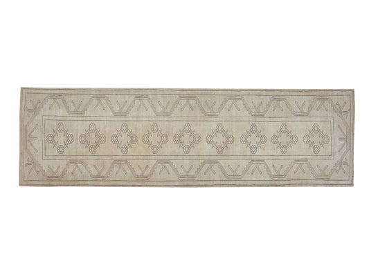 Vintage Antique Runner Rug, Turkish Oushak Runner Rug, Handmade Faded Runner Rug, Scandinavian Rug, Hallway Runner, Runner Rug 3x9, 12521