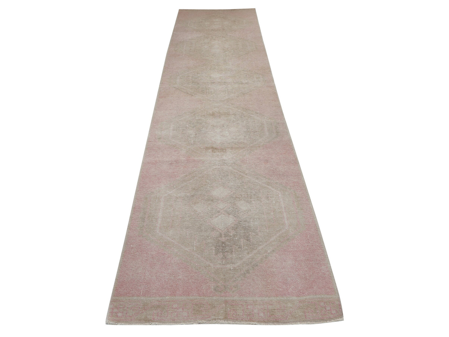 Runner Rug 3x14, Oushak Handmade Runner Rug, Turkish Vintage Runner Rug, Long Narrow Runner Rug, Carpet Runner, Entryway Rug, 12394