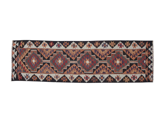 Rug Runner 3x10, Vintage Handmade Runner Rug, Kilim Runner Rug, Oushak Runner, Kilim Runner Rug, Long Narrow Runner Rug, 11422