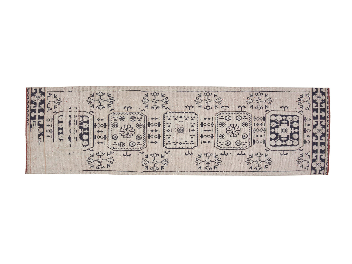 Handmade Eclectic Runner Rug, Vintage Oushak Runner Rug, Turkish Antique Runner Rug, Kitchen Runner, Bohemian Rug, Runner Rug 3x11, 12358