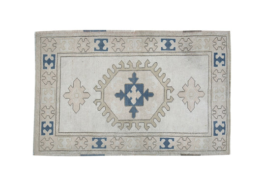 Turkish Vintage Oushak Rug, Handmade Area Unique Rug, Neutral Muted Rug, Living Room Rug, Vintage Carpet, Contemporary Decor, Rug 3x5, 12423