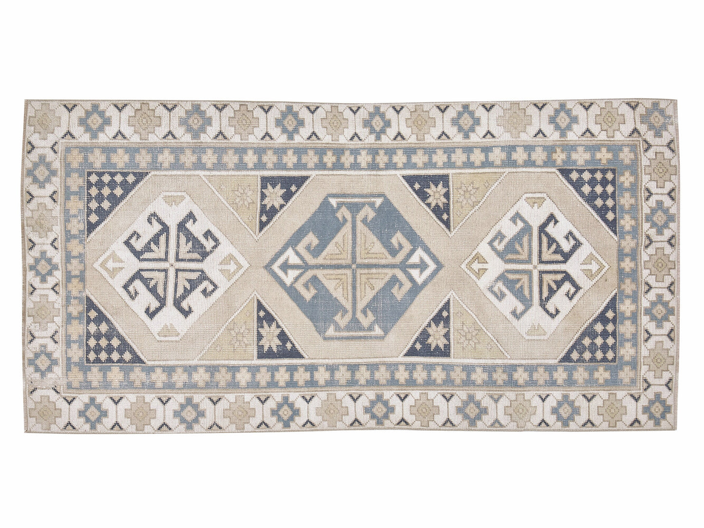 Turkish Rug, Vintage Rug, Oushak Rug, Handmade Rug, Area Rug, Neutral Rug, Bohemian Rug, Bedroom Rug, Vintage Carpet, Rug 3x6, 12305