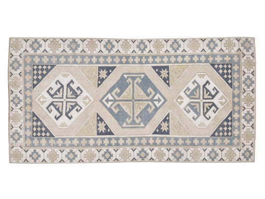 Turkish Rug, Vintage Rug, Oushak Rug, Handmade Rug, Area Rug, Neutral Rug, Bohemian Rug, Bedroom Rug, Vintage Carpet, Rug 3x6, 12305