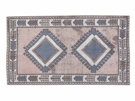 Turkish Vintage Rug, Handmade Area Rug, Oushak Rug, Neutral Muted Rug, Bedroom Rug, Bohemian Rug, Vintage Carpet, Turkey Rug, Rug 4x6, 12324
