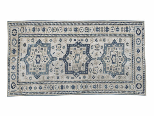 Vintage Oushak Rug, Turkish Handmade Area Rug, Neutral Rustic Rug, Office Rug, Oushak Carpet, Primitive Rug, Rug 3x4, Turkey Rug, 12371