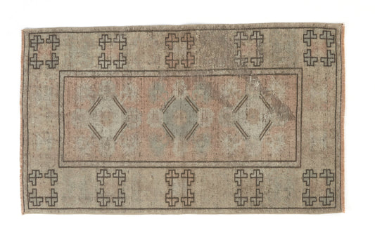 Vİntage Rug, Anatolian Rug, Oushak Rug , Handmade rug, Neutral Rug, Small Rug 3x4 Rug ,Wool Rug , Turkey rug, One of a kind Rug, 8654