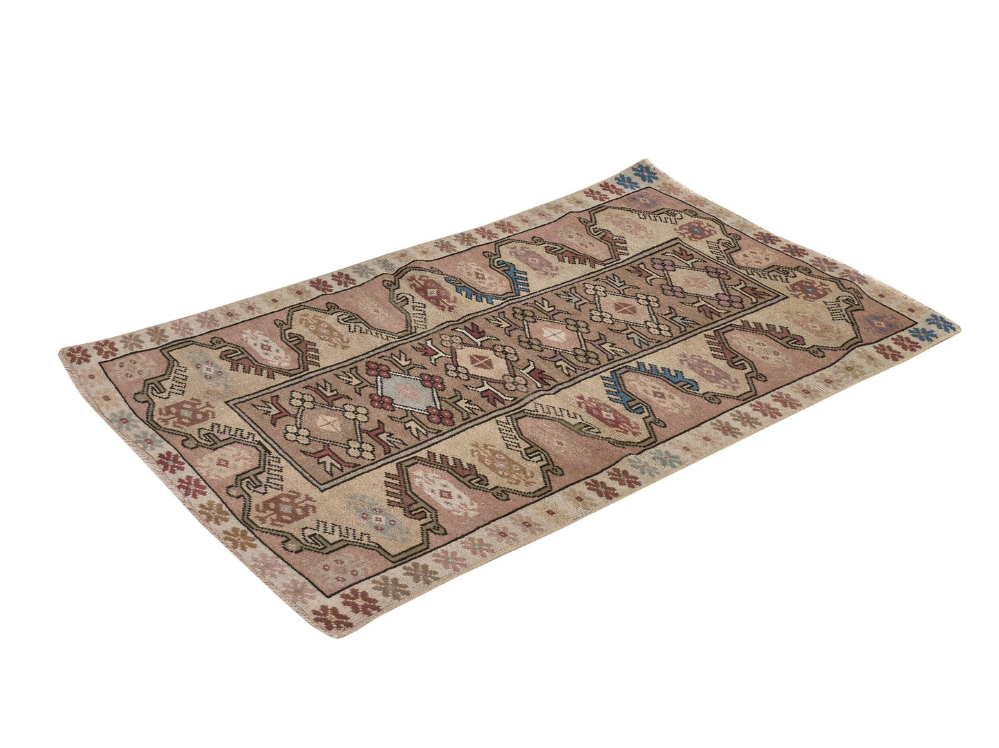 Anatolia Small Vintage rug, Antique Oushak rug, Rug 3x4, Traditional rug, Anatolian rug , Turkish rug, Wool Turkish rug , Carpet rug , 8650