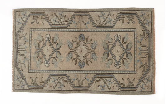 Neutral Vintage rug , Turkish Oushak Old rug , Anatolia Handmade Unique rug , Traditional rug , Antique rug , Small Carpet rug 3x5 ,8725