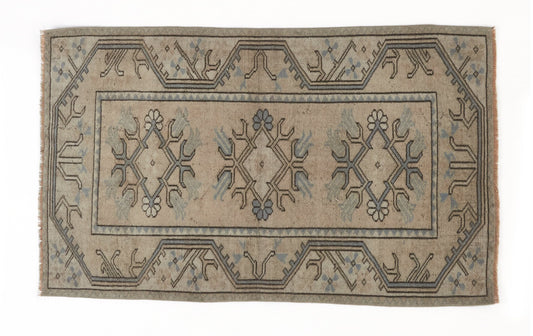Neutral Vintage rug , Turkish Oushak Old rug , Anatolia Handmade Unique rug , Traditional rug , Antique rug , Small Carpet rug 3x5 ,8725